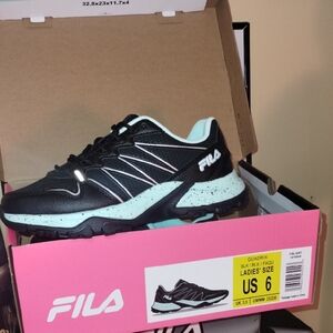 Fila Black and Light Green Athletic Shoes